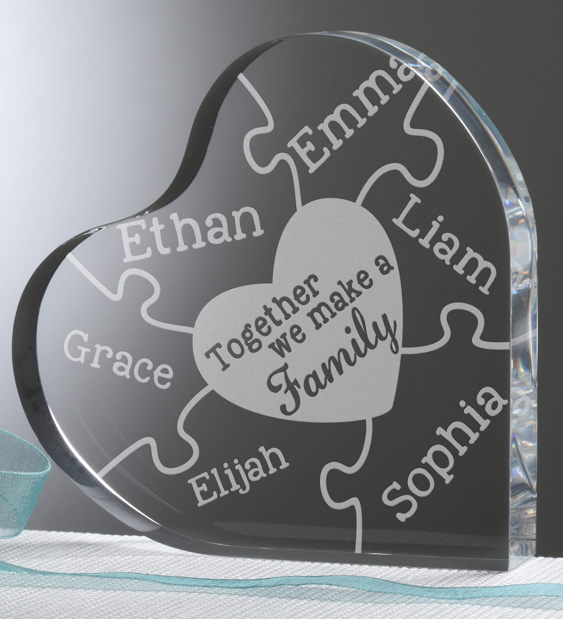 Together We Make A Family Personalized Heart Puzzle Keepsake